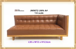 Mid Century Sectional-Upholstered in brown leather fabric