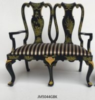 William and Mary double chair-Black
