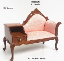 Victorian parlor phone sofa settee 1:12 scale - walnut