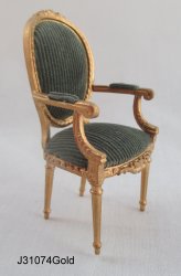 George 111 Open Arm Chair - Gold