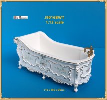 Bath Tub painted Baroque style-White