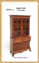 2 Door Display Cabinet 1760-walnut