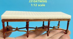 Long Bench with Serpentine Stretchers - Walnut