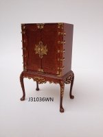 Chinese Chippendale Cabinet on Cabriole Legs - walnut