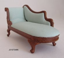 Victorian French Rococo Chaise Lounge - walnut