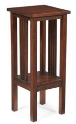 Tall Square Accent Table Mission Furnitue Style - walnut