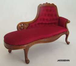 Louis the XV Chaise Lounge/Belter Couch - red