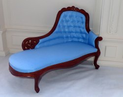 Louis the XV Chaise Lounge/Belter Couch -Blue