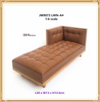 Mid Century Sectional-Upholstered in brown leather fabric