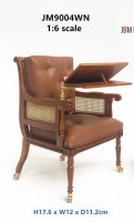 Upholstered arm chair with adjustable writing table 1 : 6 scale