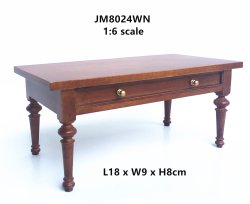 Country Style Sofa Table- walnut 1to 6 scale