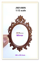 Oval Mirror Empire Style-walnut