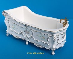 Bath Tub painted Baroque style-White