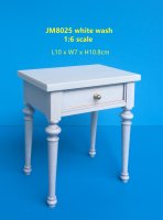 Country Style Sofa Table- white Wash 1to 6 scale