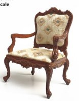 Louis XV Rocco Arm Chair-walnut