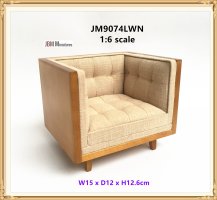 Mid Century Tub Chair upholstere in Beige Fabric