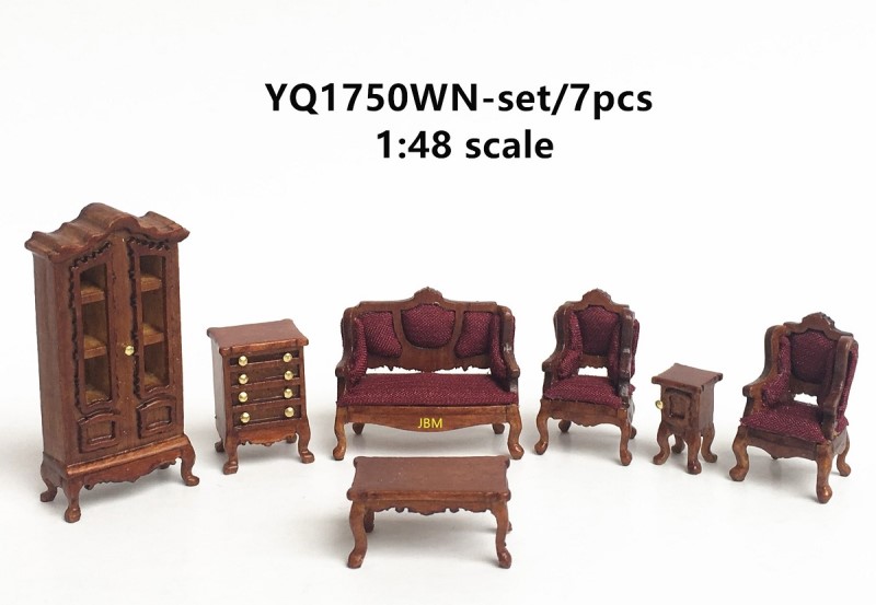 Maison de poupées Gothique poitrine Tudor Buffet Noyer JBM Miniature Furniture 